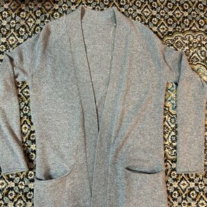100% Cashmere Charter Club Gray Open Front Cardigan